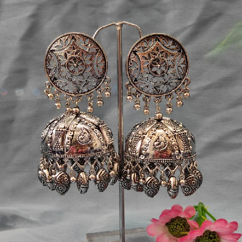 women classy earrings -Bhavi Jewels Oxidised  Plated Jhumki Earrings