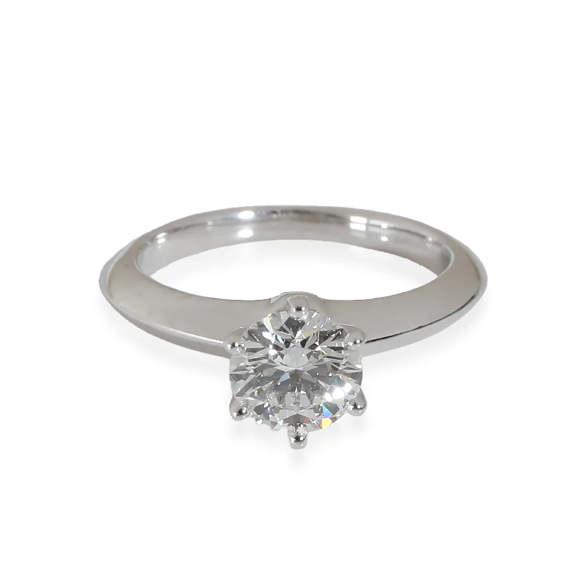 women engagement rings -Tiffany & Co. Solitaire Diamond Engagement Ring in Platinum F VS1 0.9 CTW