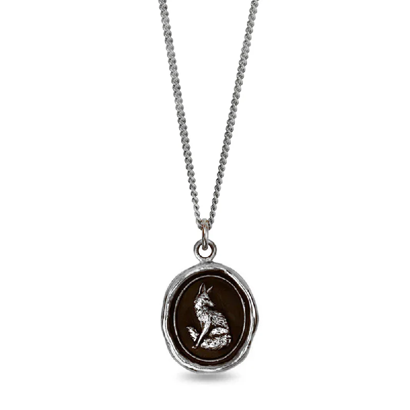 women jade necklaces -Sterling Silver Fox Talisman Necklace - "Trust in Yourself"