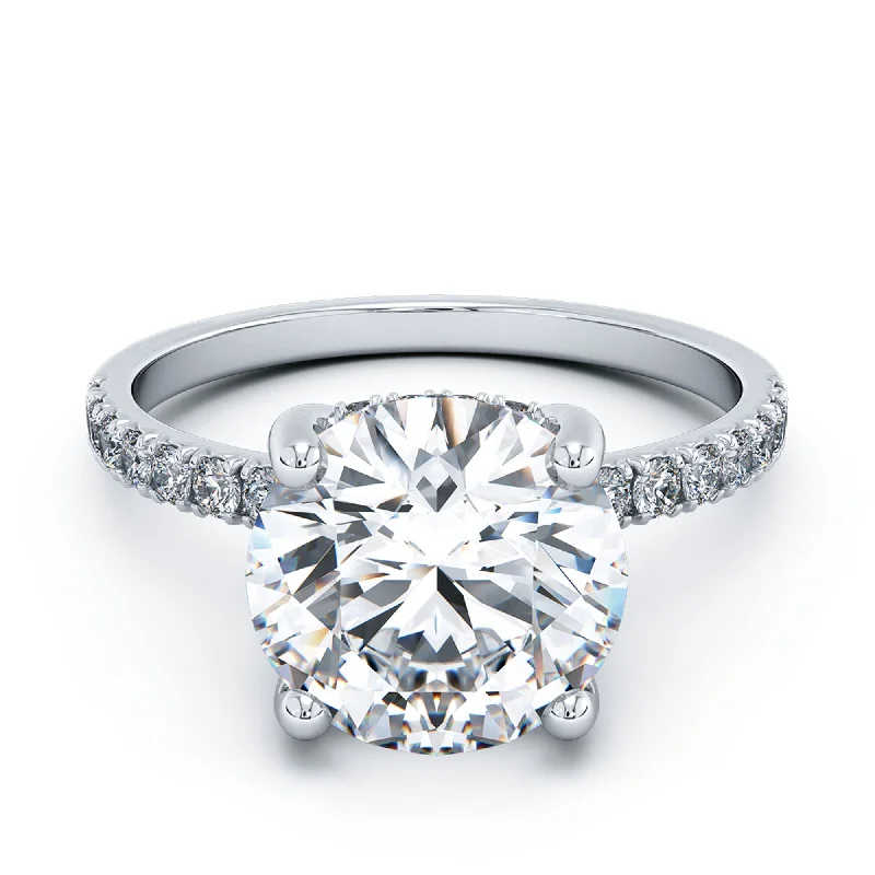 platinum diamond engagement rings -Certified 2 Carat F Color Vs2 In Clarity Engagement Ring