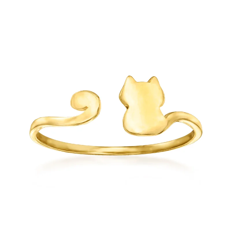 luxury diamond engagement rings -Ross-Simons 14kt Yellow Gold Cat Cuff Ring