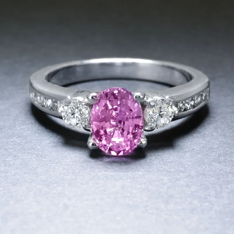 women personalized promise rings -Delicious Pink Sapphire Ring