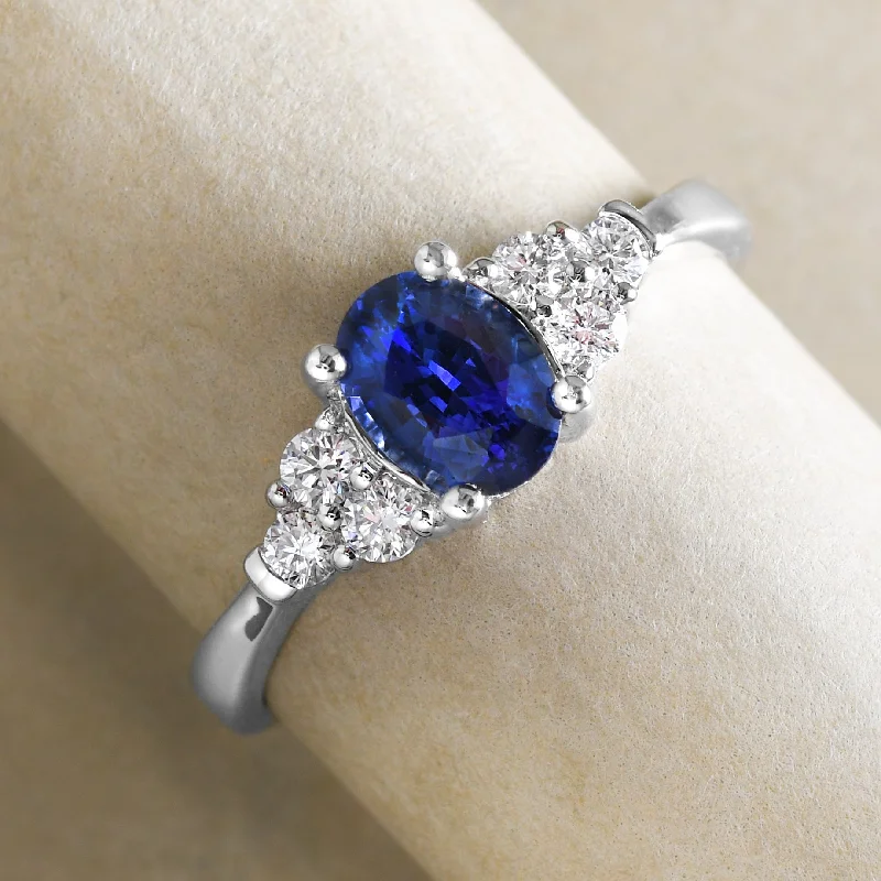 women gold-plated rings -Royal Sapphire And Diamond Ring