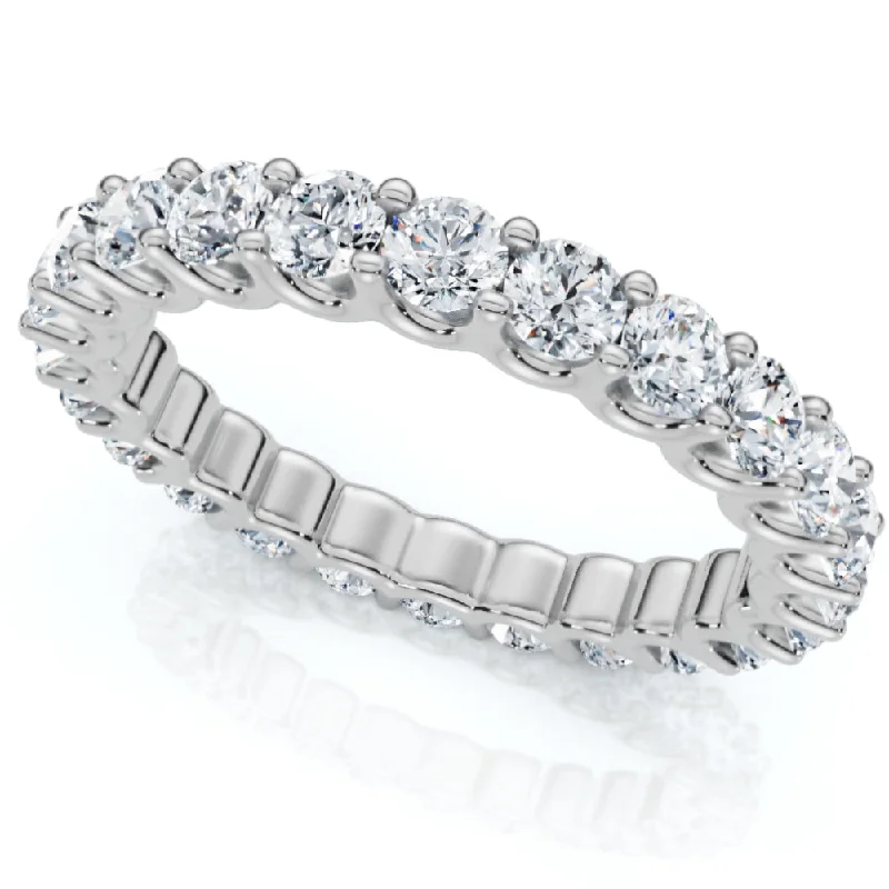 stackable wedding and engagement rings -F/VS 1 1/2Ct Diamond Eternity Wedding Womens Ring 14k Gold or Platinum Lab Grown