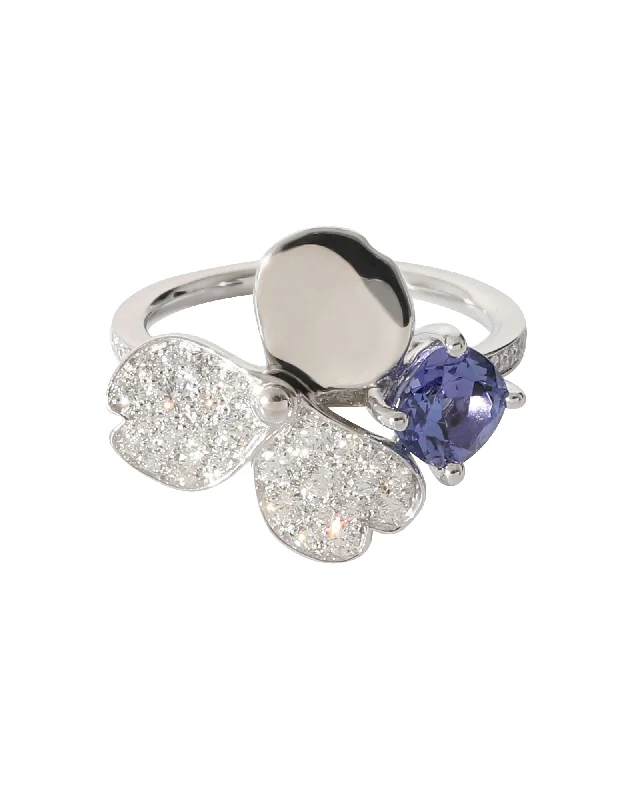 simple engagement rings -Tiffany & Co. Paper Flowers Tanzanite Fashion Ring in  Platinum 0.3 CTW