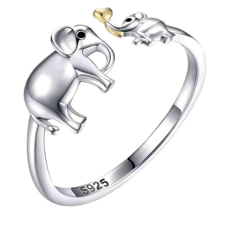 women princess cut rings -Elephant Heart Ring