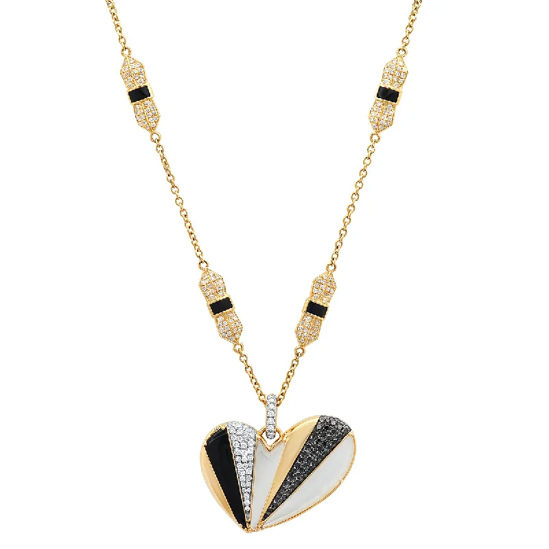 women natural stone necklaces -Penacho Heart Pendant