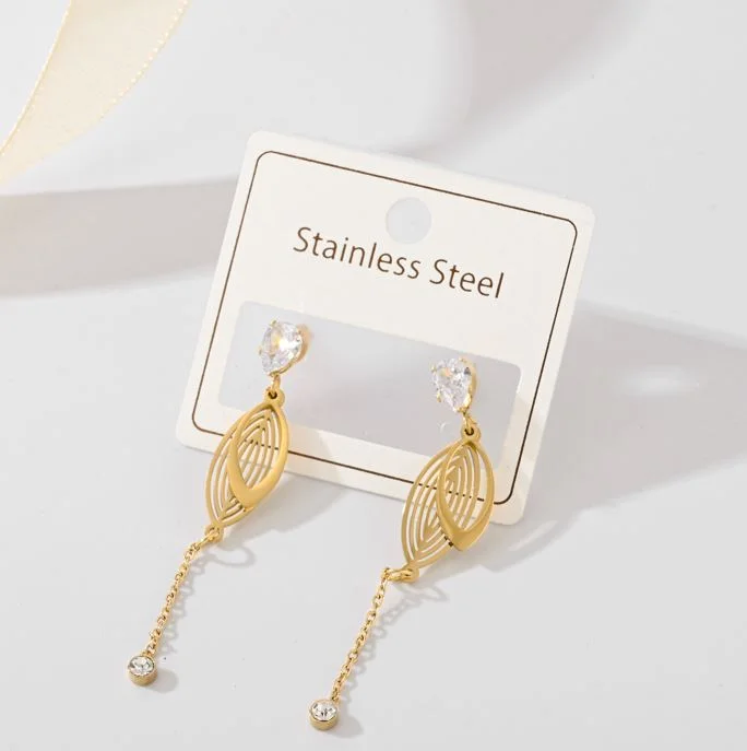 women minimalist earrings -Tarohi Jewels Stainless Steel Leaf Shape Earring - STNER 5209