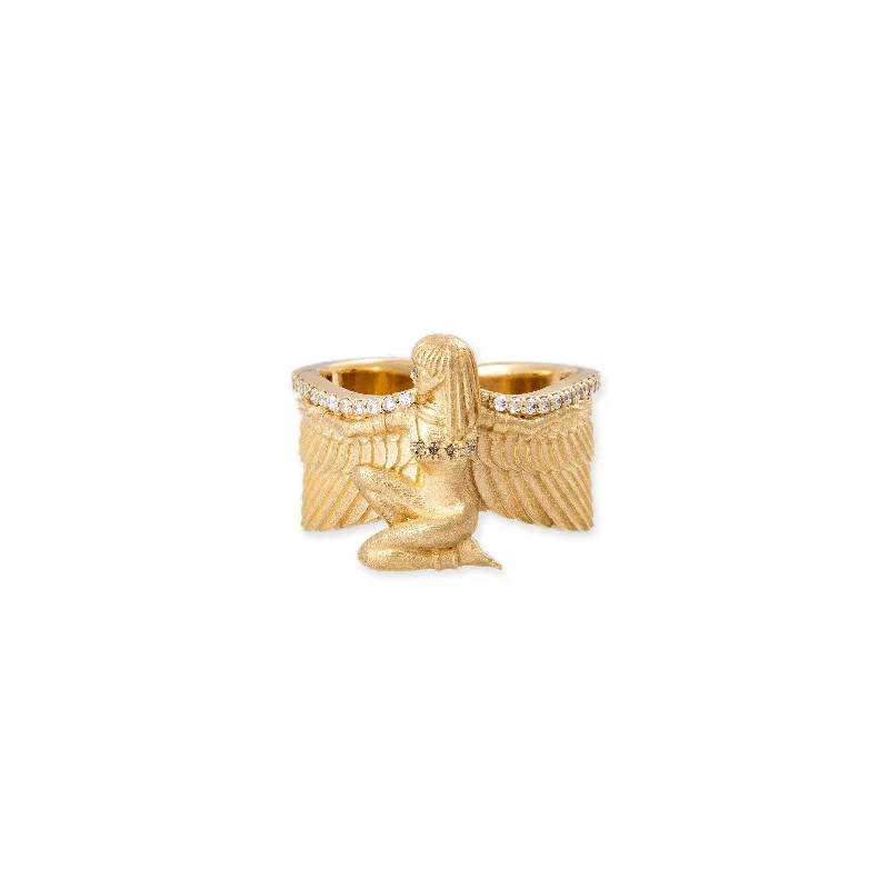 women art deco rings -PAVE DIAMOND ISIS RING