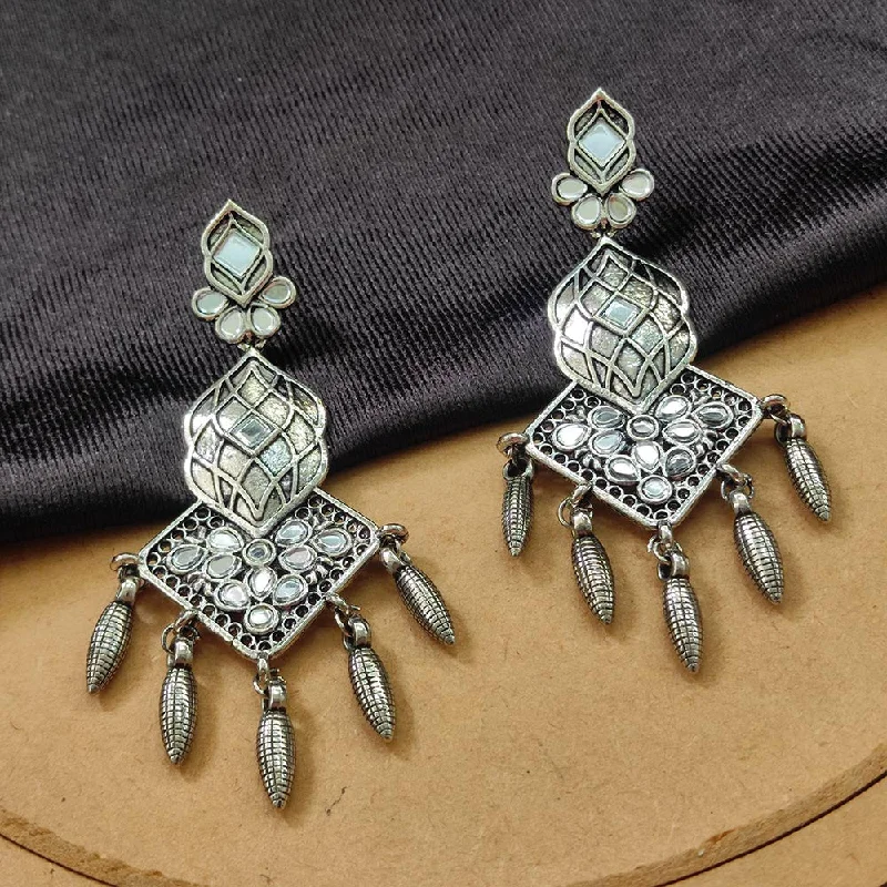 women drop earrings -Bhavi Jewels Oxidised  Plated Dangler Earrings