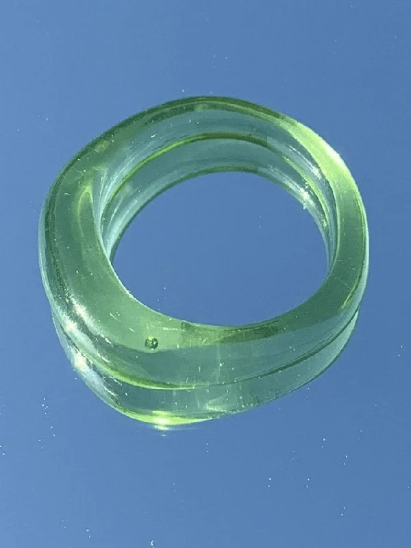 women engraved rings -Green Irregular Ring