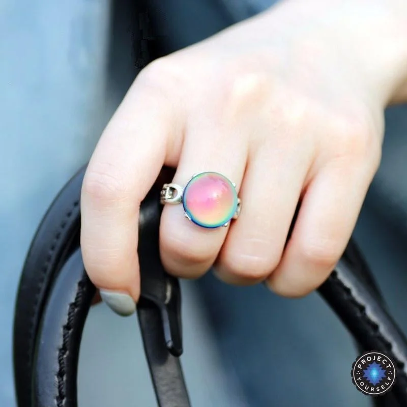 women designer rings -Vintage Rivets Mood Ring