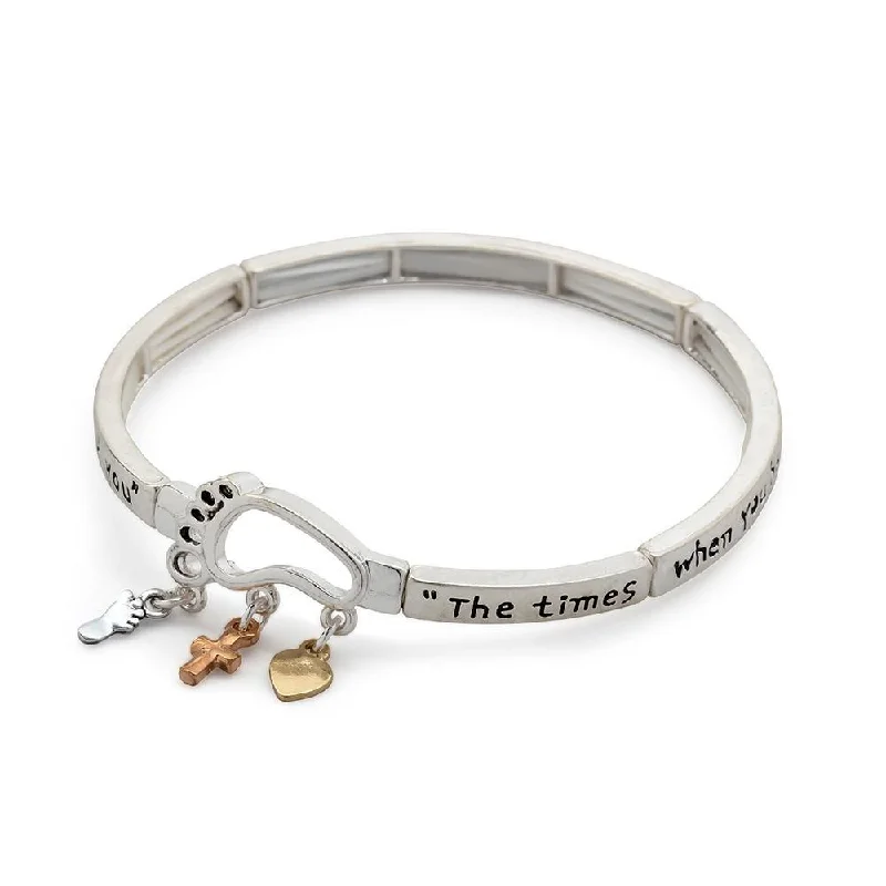 women jewelry bangles -Inspirational Stretch Bracelet - Footprint