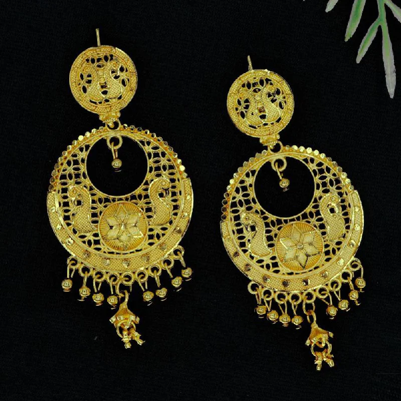 women infinity earrings -Mahavir Gold Plated Dangler Earrings