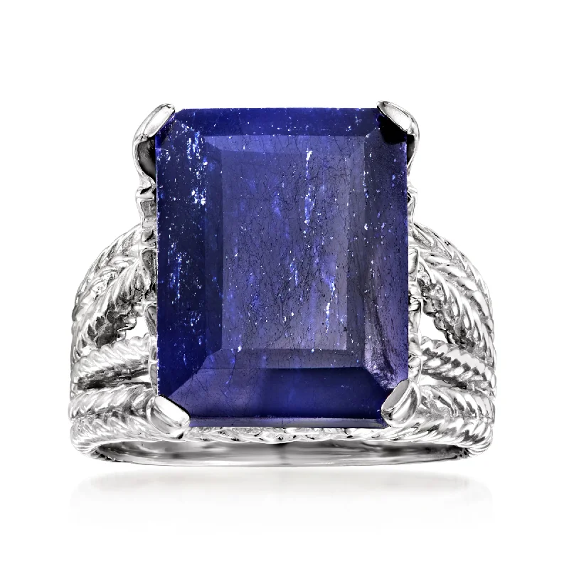 round brilliant cut engagement rings -Ross-Simons Sapphire Multi-Row Ring in Sterling Silver