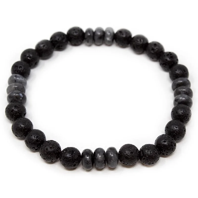 women chain bangles -Lava Rock/Larvikite Men's Diffuser Bracelet