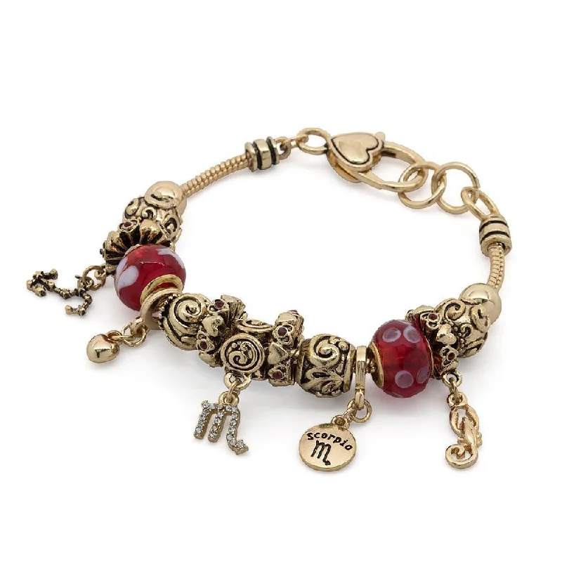 women double bangle bracelets -Charm Bracelet Zodiac 2 - Scorpio