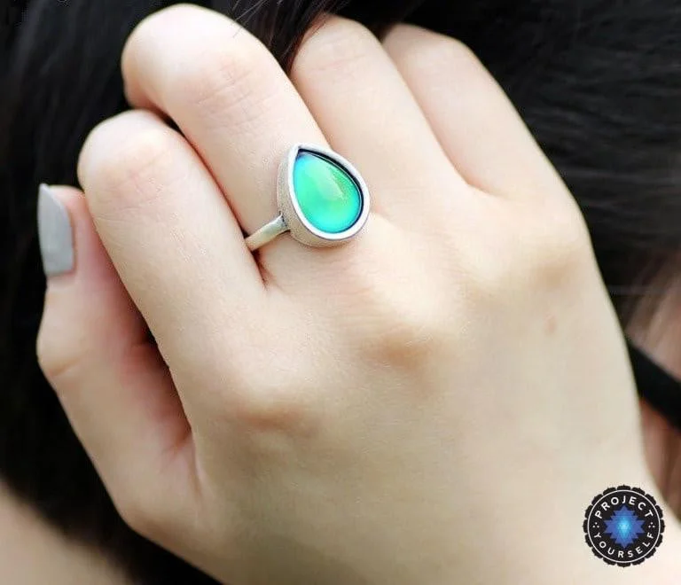 women vintage rings -Tear Drop Mood Ring