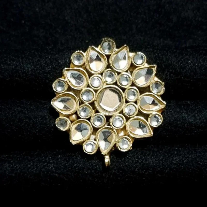 women engagement rings -Designer kundan adjustable ring.