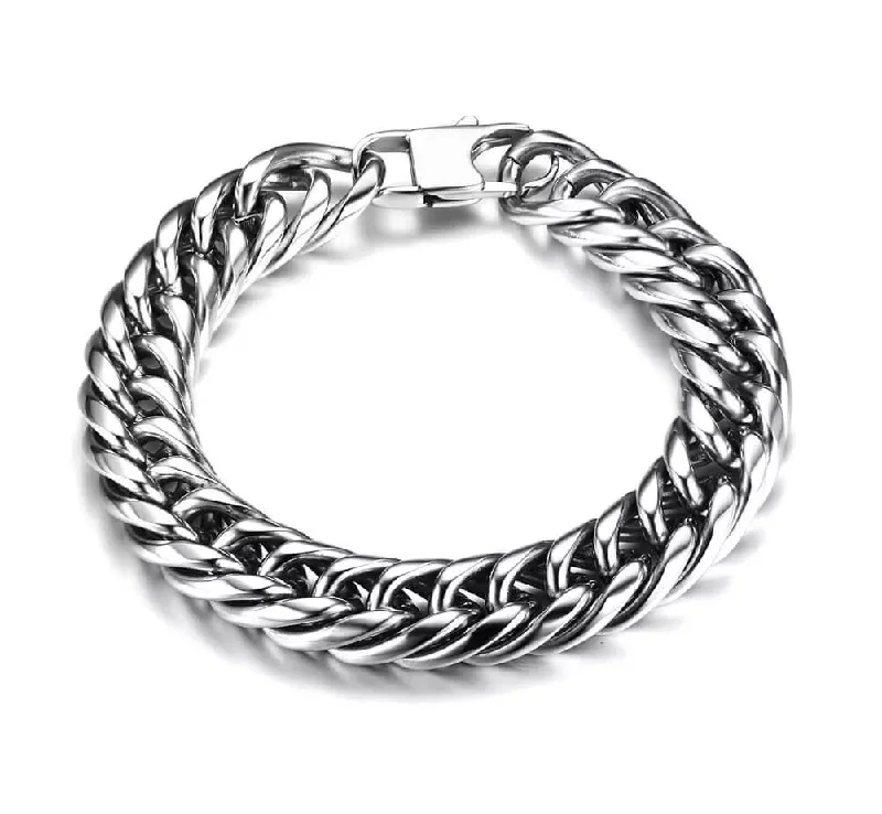 women romantic bangles -Stainless Steel 11.5mm Cuban Bracelet 8.5"