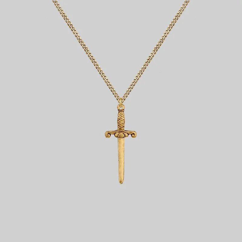 women butterfly necklaces -TRUST. Dagger Necklace - Gold