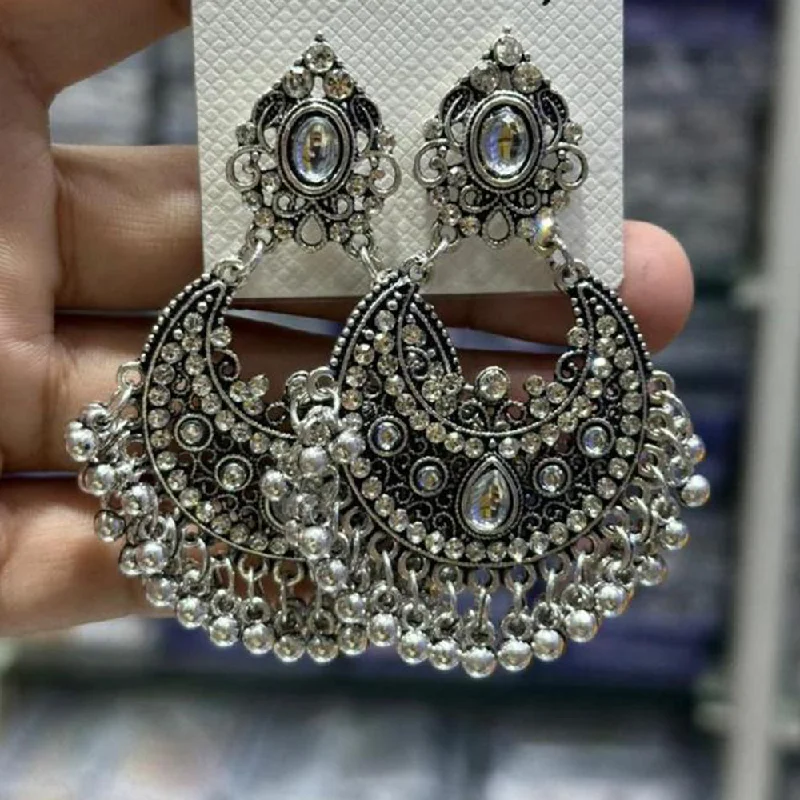 women fashion earrings -Manisha Jewellery Oxidised Plated Austrian Stone And Ghungroo Dangler Earrings