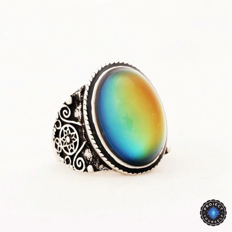 women halo rings -Dreamy Vintage Mood Ring