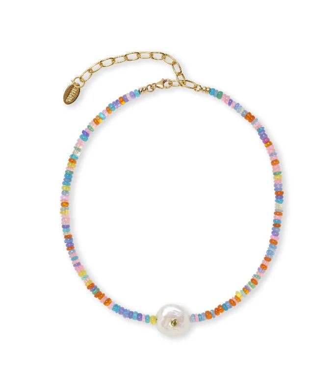 women eco-friendly necklaces -Destination Necklace in Rainbow Opal