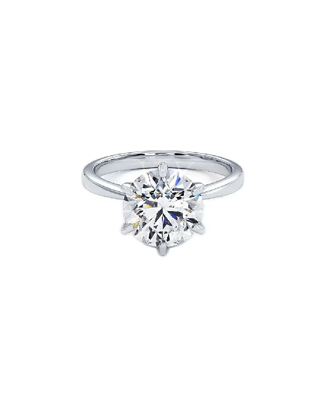 affordable halo engagement rings -3.14Ct Gia Certified F-Vs1 Round Brilliant Petite Ring