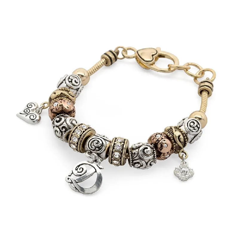 women jewelry bangles -Charm Bracelet Initial D