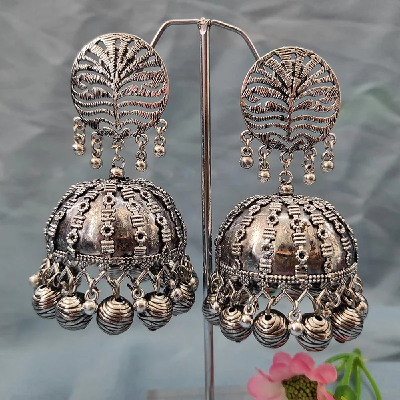 women statement drop earrings -Bhavi Jewels Oxidised  Plated Jhumki Earrings