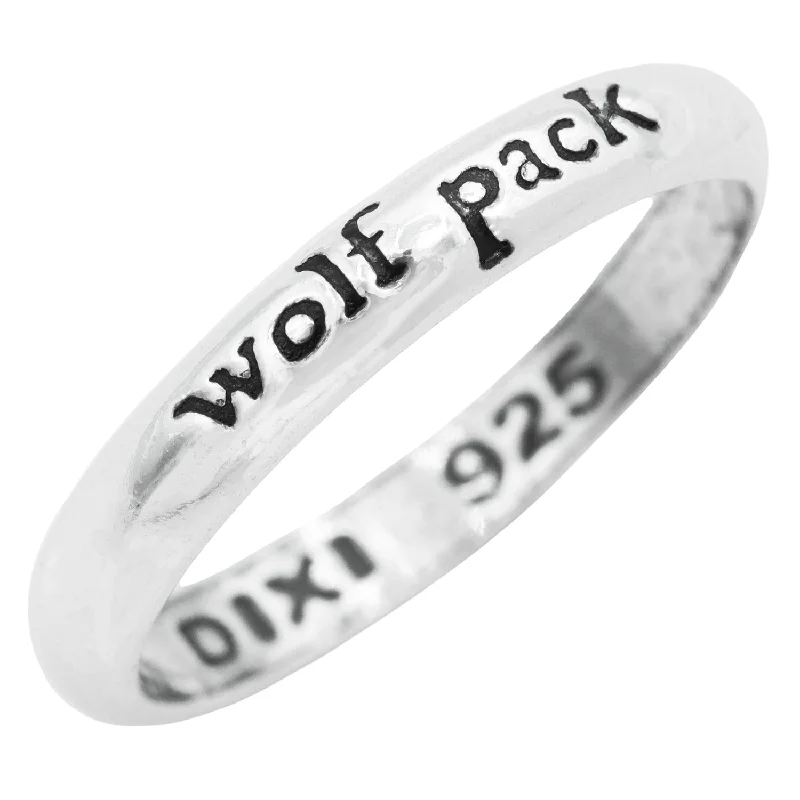 women personalized promise rings -Wolf Pack Ring