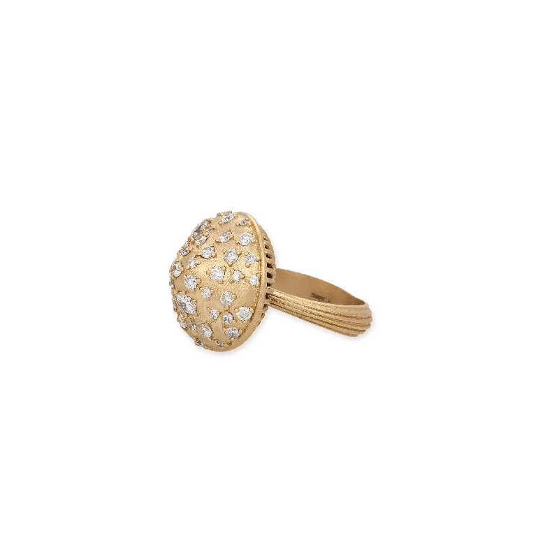 women delicate rings -GRADUATED DIAMOND MUSHROOM CAP RING