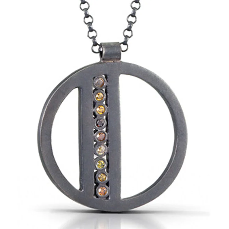 women zodiac necklaces -Natural Diamond Line Pendant