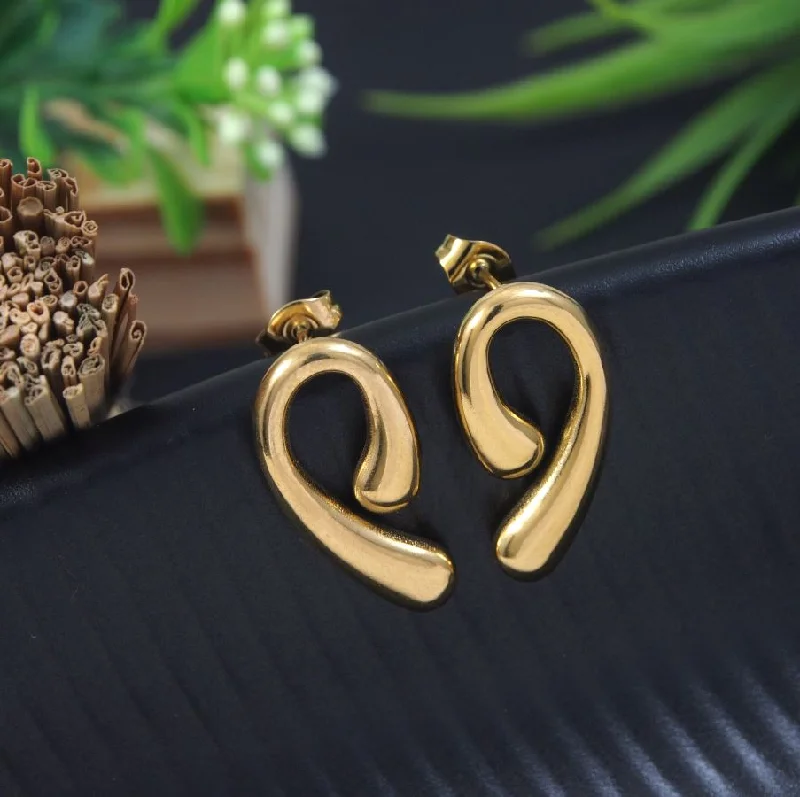 women infinity loop earrings -Tarohi Jewels Stainless Steel Anti Tarnish Drop Earring- STNER 5323