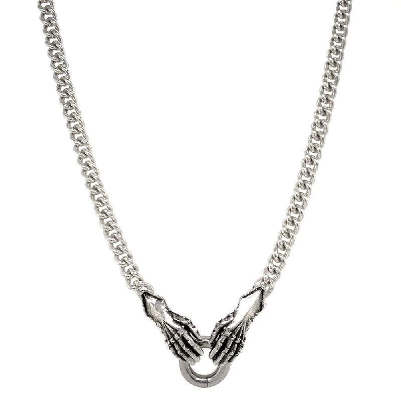 women infinity necklaces -Sterling Silver Double Gauntlet Necklace - "Solemn Oath"