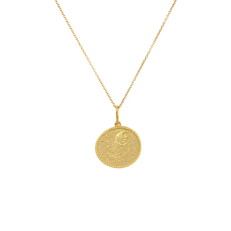 women luxury necklaces -Virgo Double Sided Zodiac Pendant August 24 - September 23