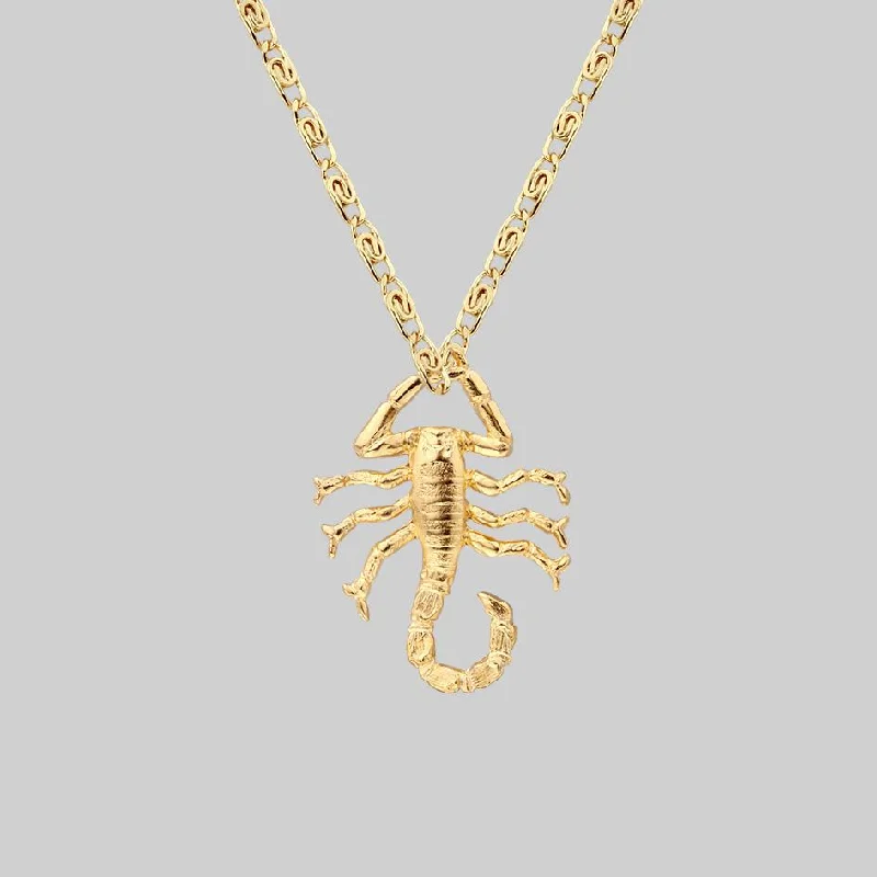 women custom necklaces -NOXIOUS. Scorpion Charm Necklace - Gold