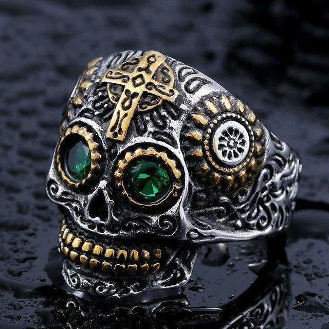 women gemstone rings -Sugar Skull Ring