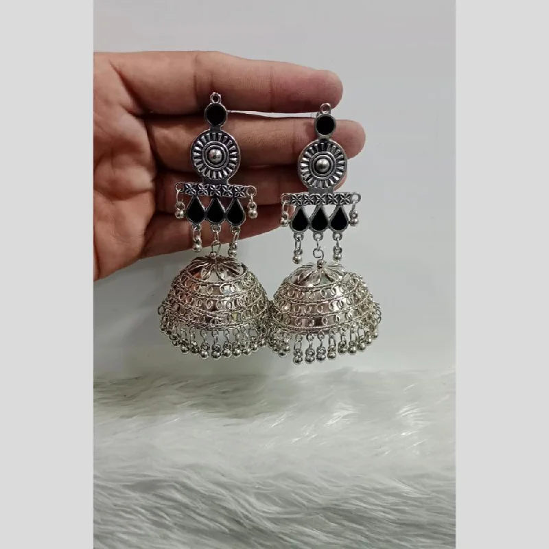 women oversized stud earrings -Pooja Bangles Oxidised Plated Jhumki Earrings