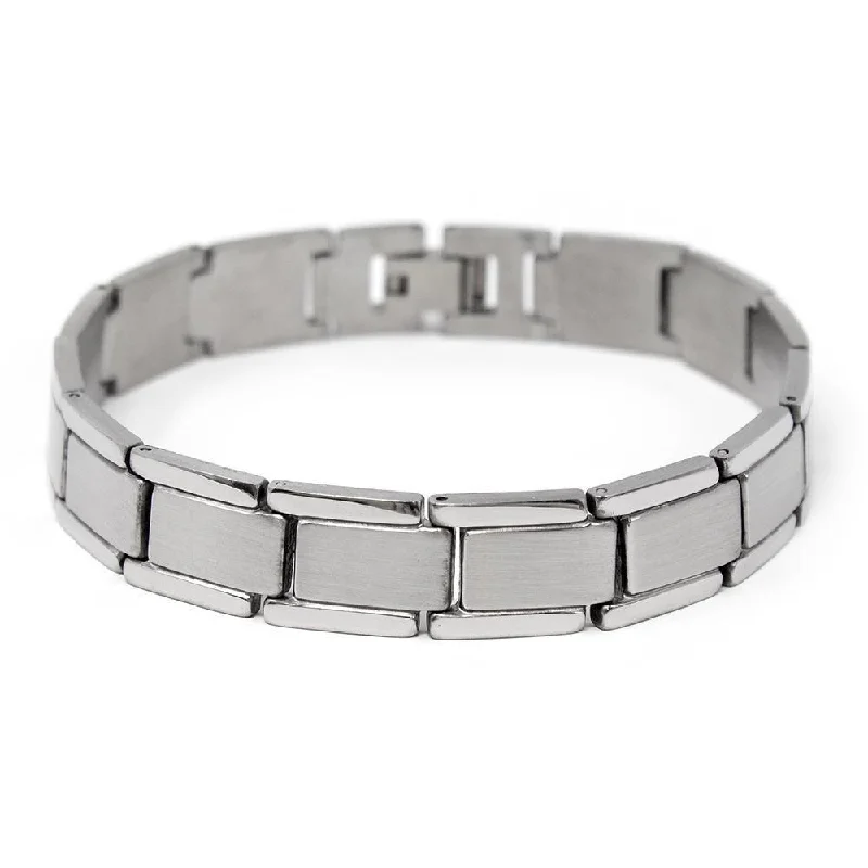 women classic bangles -Men's Stainless Steel Link Bracelet