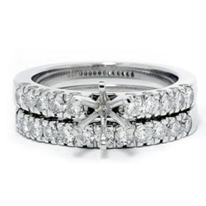 wedding engagement rings -1ct Diamond Engagement Matching Wedding Ring Setting