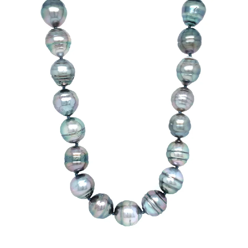 women luxury gold necklaces -Tahitian Pearl Beaded Necklace with Hidden Vario Clasp - "Siren"