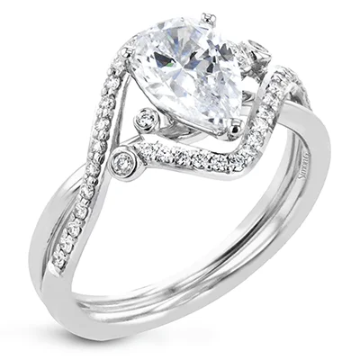 diamond wedding engagement rings -Pear-Cut Criss-Cross Engagement Ring In 18k Gold With Diamonds