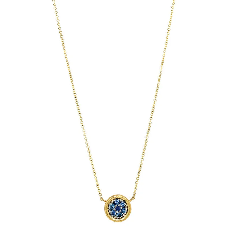 women infinity loop necklaces -Yogo Sapphire Cluster Necklace - "Mosaic"