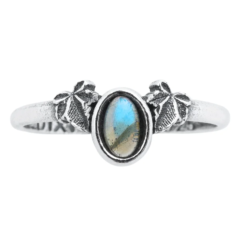 women diamond solitaire rings -Hedera Ivy Labradorite Wishbone Ring