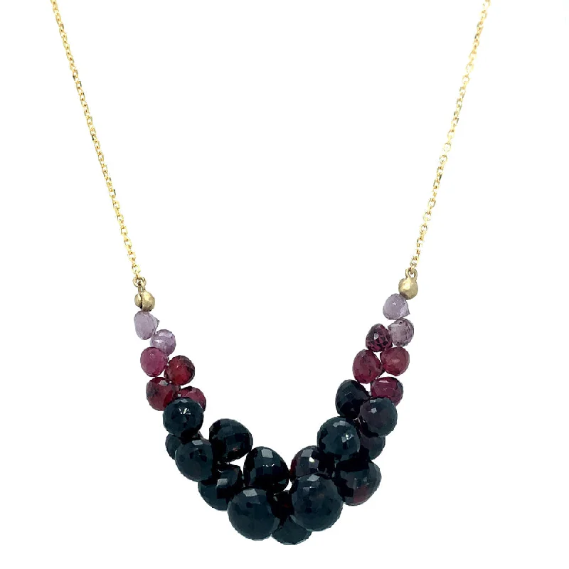 women minimalist necklaces -Almandine, Malaya, & Rhodolite Garnet Necklace - "Caviar Scoop"