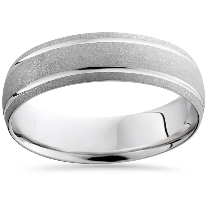 affordable halo engagement rings -Mens 950 Platinum Brushed Comfort Fit Wedding Ring Band Size Selectable