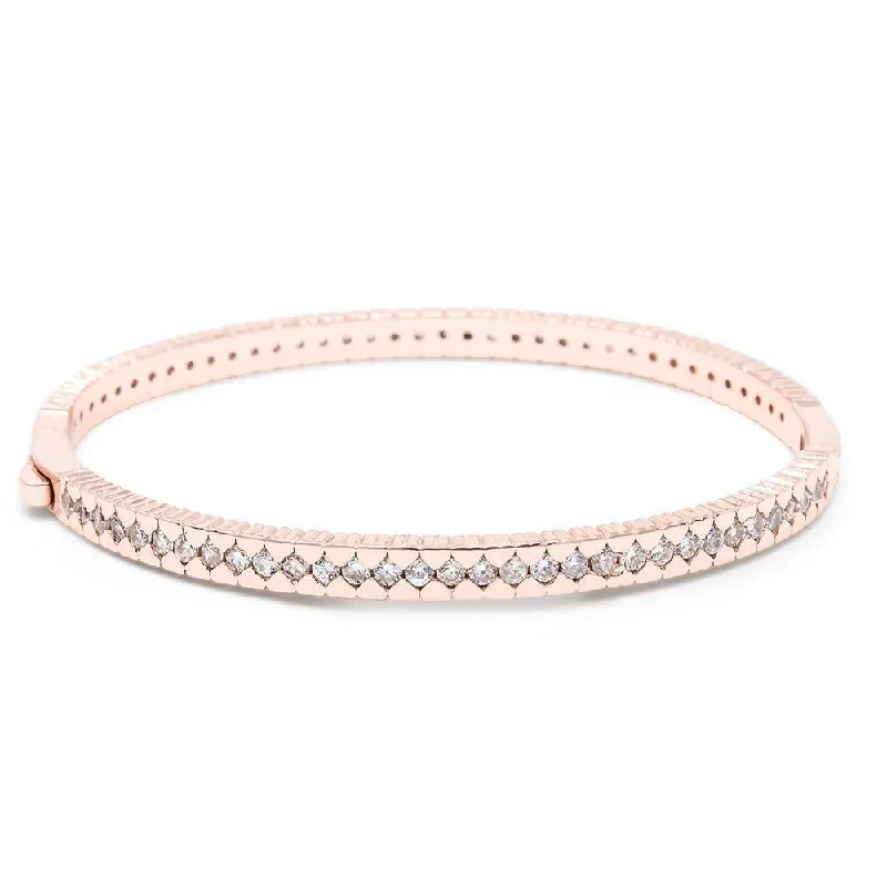 women vintage bangles -Eternity Crystal Bracelet Rose Gold Tone