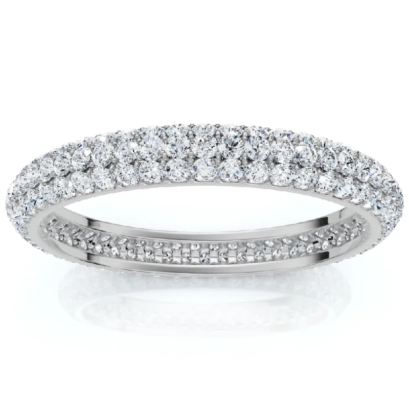 simple engagement rings with diamonds -1Ct Pave Diamond Eternity Ring 14k Gold Lab Grown